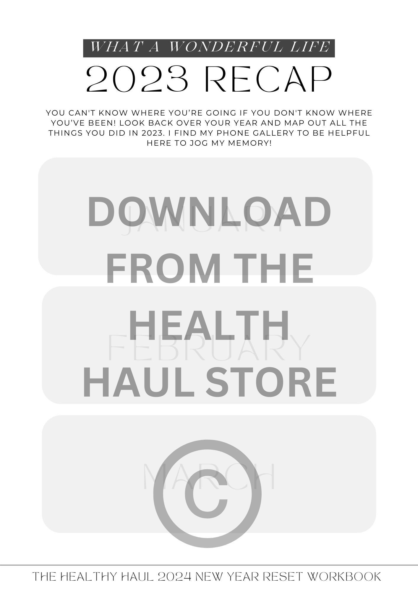 2024 New Year Reset Workbook The Healthy Haul