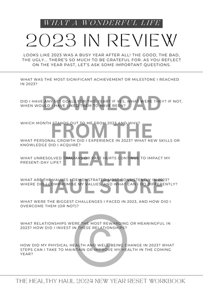 2024 New Year Reset Workbook The Healthy Haul